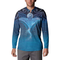 Polynesia Manta Ray Button Sweatshirt Let's The Sea Set You Free LT05 - Polynesian Pride