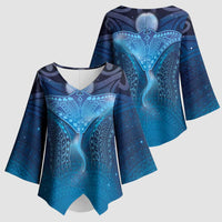 Polynesia Manta Ray Kimono Sleeve Blouse Let's The Sea Set You Free - Polynesian Pride