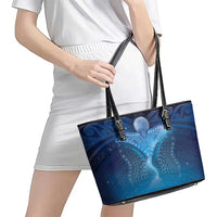 Polynesia Manta Ray Leather Tote Bag Let's The Sea Set You Free LT05 - Polynesian Pride