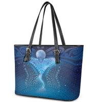 Polynesia Manta Ray Leather Tote Bag Let's The Sea Set You Free LT05 - Polynesian Pride