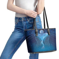 Polynesia Manta Ray Leather Tote Bag Let's The Sea Set You Free LT05 - Polynesian Pride