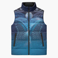 Polynesia Manta Ray Sleeveless Puffer Jacket Let's The Sea Set You Free LT05 Unisex Blue - Polynesian Pride