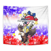 Filipino American History Month Tapestry The Eight-Rayed Sun Flags With Bald Eagle LT05 - Polynesian Pride