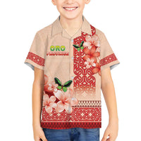 Papua New Guinea Oro Province Family Matching Tank Maxi Dress and Hawaiian Shirt Oro Birdwing Butterfly