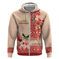 Papua New Guinea Oro Province Zip Hoodie Oro Birdwing Butterfly LT05 Zip Hoodie Beige - Polynesian Pride