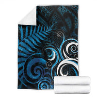 New Zealand Sea Week Blanket Maori Wave Pattern Ocean Blue