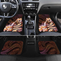 Polynesian Art Tattoo Car Mats Plumeria Flowers Peach Gradient