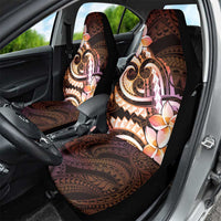 Polynesian Art Tattoo Car Seat Cover Plumeria Flowers Peach Gradient