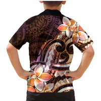 Polynesian Art Tattoo Family Matching Mermaid Dress and Hawaiian Shirt Plumeria Flowers Peach Gradient LT05 - Polynesian Pride