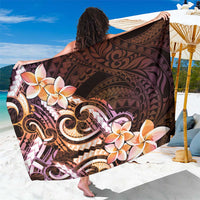Polynesian Art Tattoo Sarong Plumeria Flowers Peach Gradient