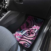 Polynesian Art Tattoo Car Mats Plumeria Flowers Pink Gradient