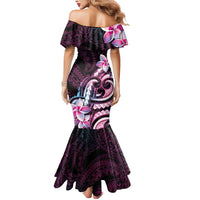 Polynesian Art Tattoo Mermaid Dress Plumeria Flowers Pink Gradient LT05 - Polynesian Pride