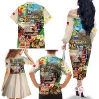 Samoa Culture Family Matching Off The Shoulder Long Sleeve Dress and Hawaiian Shirt Embracing The Spirit