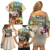 Samoa Culture Family Matching Off Shoulder Short Dress and Hawaiian Shirt Embracing The Spirit