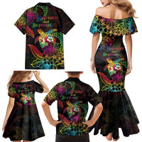Hawaii Pride Family Matching Mermaid Dress and Hawaiian Shirt Aloha Is Aloha