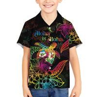 Hawaii Pride Family Matching Off The Shoulder Long Sleeve Dress and Hawaiian Shirt Aloha Is Aloha LT05 Son's Shirt Colorful - Polynesian Pride