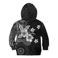 Hawaii Tapa Pattern With Black Hibiscus Kid Hoodie