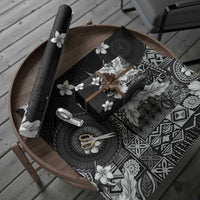 Hawaii Tapa Pattern With Black Hibiscus Wrapping Paper - Polynesian Pride