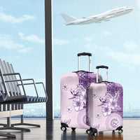 Hawaii Tapa Pattern With Violet Hibiscus Luggage Cover