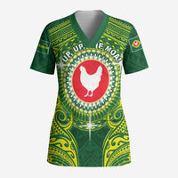 Personalized American Samoa Manua Cession Day Scrub Top Up Up The Moa - Polynesian Pride