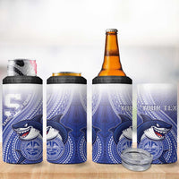 Personalized Samoana High School 4 in 1 Can Cooler Tumbler Polynesian Tribal Shark