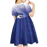 Personalized Samoana High School Kid Short Sleeve Dress Polynesian Tribal Shark
