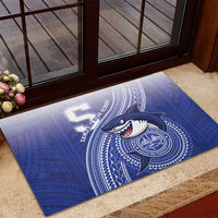 Samoana High School Rubber Doormat Polynesian Tribal Shark