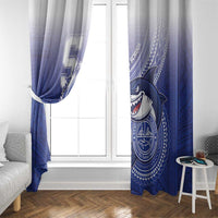 Samoana High School Window Curtain Polynesian Tribal Shark