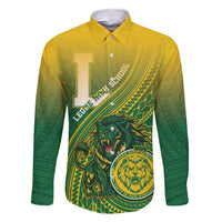 Personalized Leone High School Family Matching Short Sleeve Bodycon Dress and Hawaiian Shirt Leone Lion