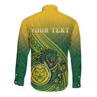 Personalized Leone High School Long Sleeve Button Shirt Leone Lion