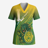 Personalized Leone High School Scrub Top Leone Lion - Polynesian Pride