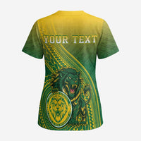 Personalized Leone High School Scrub Top Leone Lion - Polynesian Pride