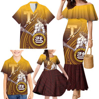 Personalized Tafuna High School Family Matching Mermaid Dress and Hawaiian Shirt Polynesian Warrior