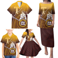 Personalized Tafuna High School Family Matching Puletasi and Hawaiian Shirt Polynesian Warrior