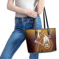 Tafuna High School Leather Tote Bag Polynesian Warrior