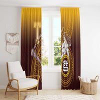 Tafuna High School Window Curtain Polynesian Warrior
