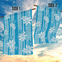 Hawaii Kakau Tribal Garden Flag With Blue Tiare