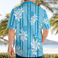 Hawaii Kakau Tribal Hawaiian Shirt With Blue Tiare LT05 - Polynesian Pride