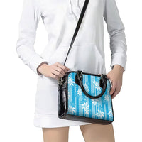 Hawaii Kakau Tribal Shoulder Handbag With Blue Tiare