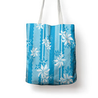 Hawaii Kakau Tribal Tote Bag With Blue Tiare