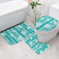 Hawaii Kakau Tribal Bathroom Set With Teal Tiare