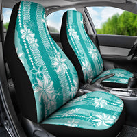 Hawaii Kakau Tribal Car Seat Cover With Teal Tiare