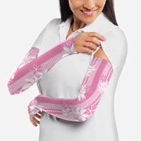 Hawaii Kakau Tribal Arm Sleeves With Pink Tiare