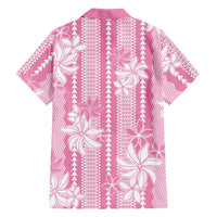 Hawaii Kakau Tribal Family Matching Long Sleeve Bodycon Dress and Hawaiian Shirt With Pink Tiare