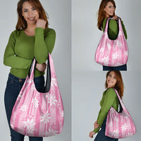 Hawaii Kakau Tribal Grocery Bag With Pink Tiare
