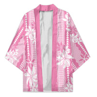 Hawaii Kakau Tribal Kimono With Pink Tiare