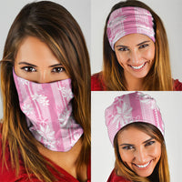 Hawaii Kakau Tribal Neck Gaiter With Pink Tiare