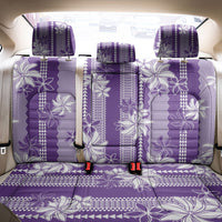 Hawaii Kakau Tribal Back Car Seat Cover With Purple Tiare