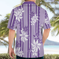 Hawaii Kakau Tribal Hawaiian Shirt With Purple Tiare LT05 - Polynesian Pride