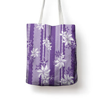Hawaii Kakau Tribal Tote Bag With Purple Tiare